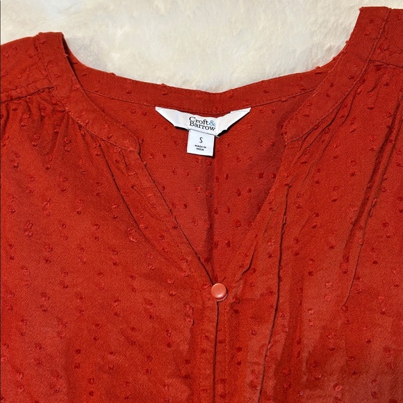 Women's Rust Color Button Front Top - Picture 2 of 4